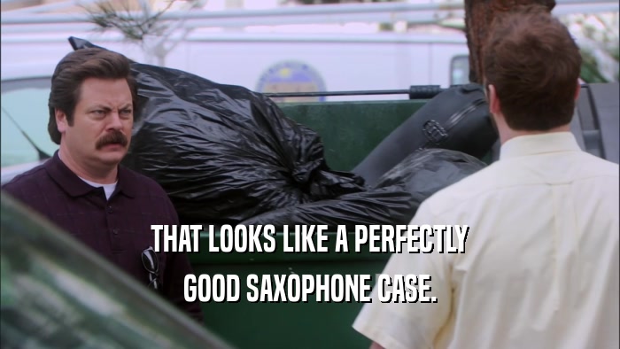 THAT LOOKS LIKE A PERFECTLY GOOD SAXOPHONE CASE. 