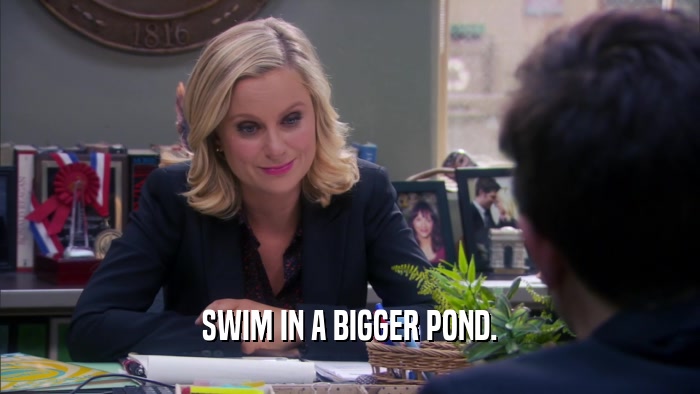 SWIM IN A BIGGER POND.  