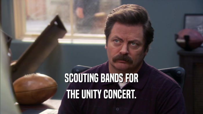 SCOUTING BANDS FOR THE UNITY CONCERT. 