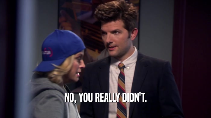 NO, YOU REALLY DIDN'T.  