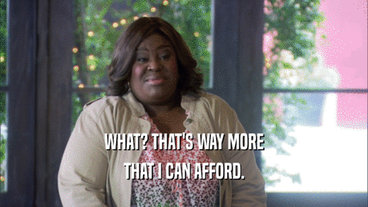 WHAT? THAT'S WAY MORE THAT I CAN AFFORD. 