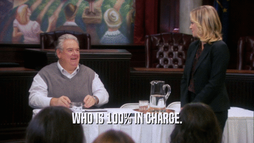 WHO IS 100% IN CHARGE.  