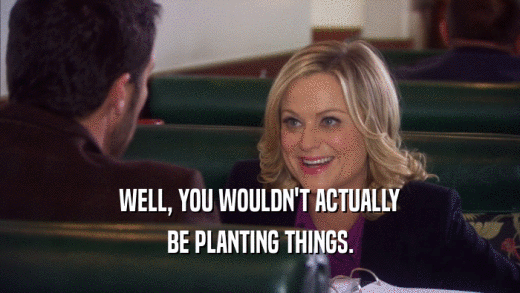 WELL, YOU WOULDN'T ACTUALLY BE PLANTING THINGS. 