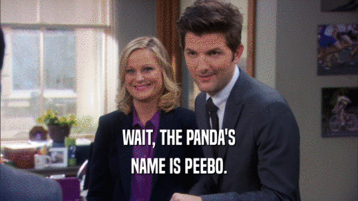 WAIT, THE PANDA'S NAME IS PEEBO. 