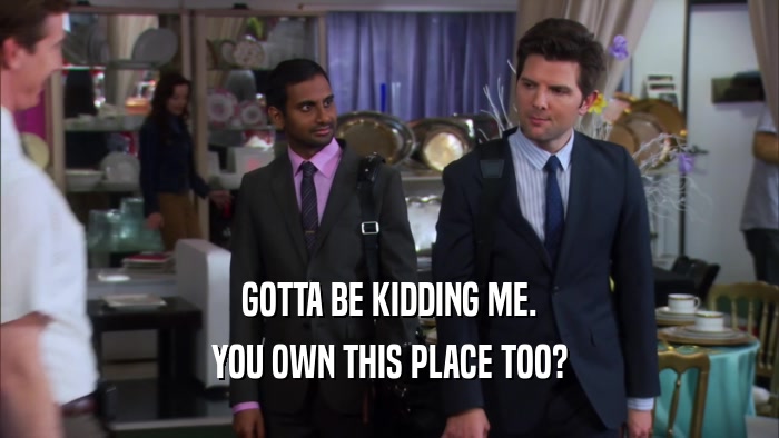 GOTTA BE KIDDING ME. YOU OWN THIS PLACE TOO? 