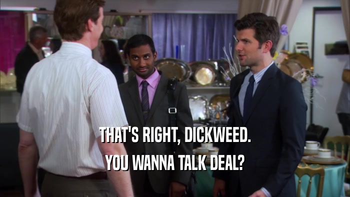 THAT'S RIGHT, DICKWEED. YOU WANNA TALK DEAL? 