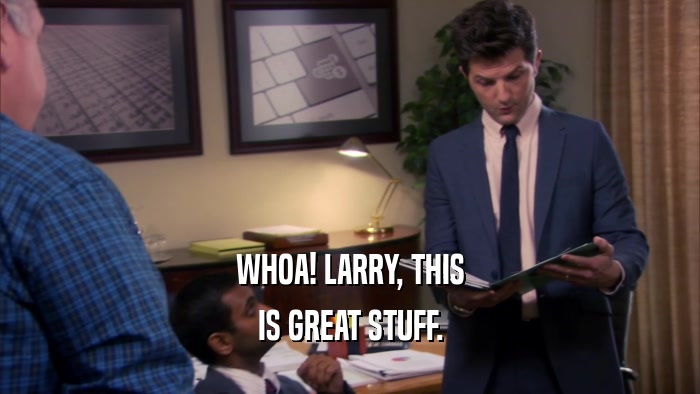 WHOA! LARRY, THIS IS GREAT STUFF. 