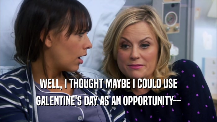 WELL, I THOUGHT MAYBE I COULD USE GALENTINE'S DAY AS AN OPPORTUNITY-- 