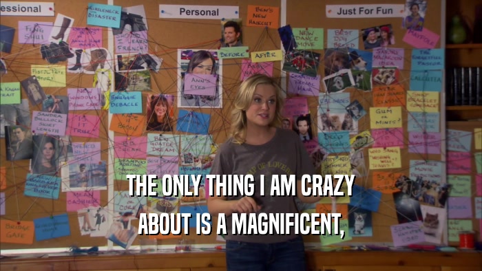 THE ONLY THING I AM CRAZY ABOUT IS A MAGNIFICENT, 