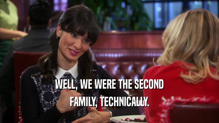 WELL, WE WERE THE SECOND FAMILY, TECHNICALLY. 