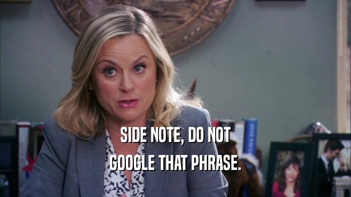 SIDE NOTE, DO NOT GOOGLE THAT PHRASE. 