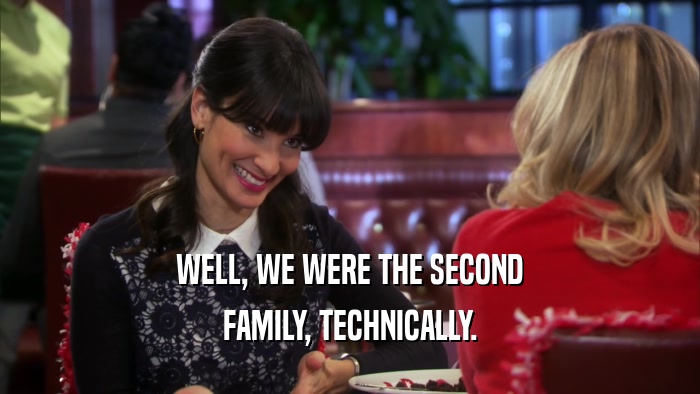 WELL, WE WERE THE SECOND FAMILY, TECHNICALLY. 