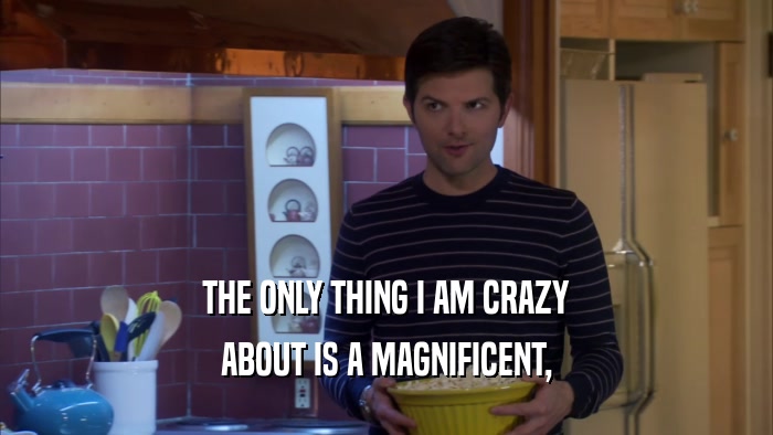 THE ONLY THING I AM CRAZY ABOUT IS A MAGNIFICENT, 