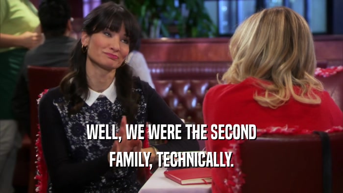 WELL, WE WERE THE SECOND FAMILY, TECHNICALLY. 