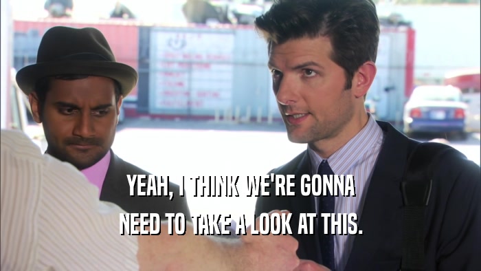 YEAH, I THINK WE'RE GONNA NEED TO TAKE A LOOK AT THIS. 