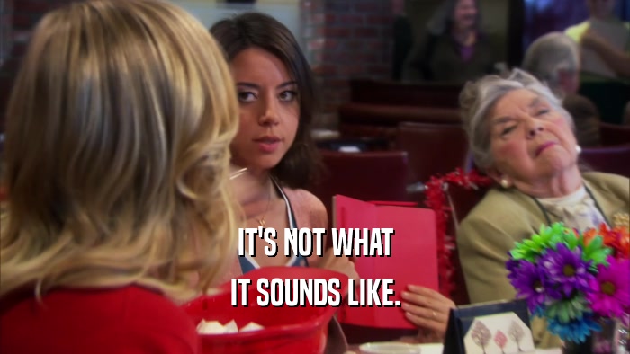 IT'S NOT WHAT IT SOUNDS LIKE. 