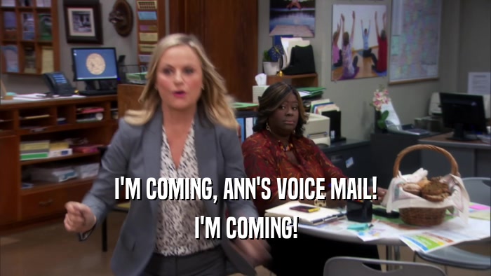 I'M COMING, ANN'S VOICE MAIL! I'M COMING! 