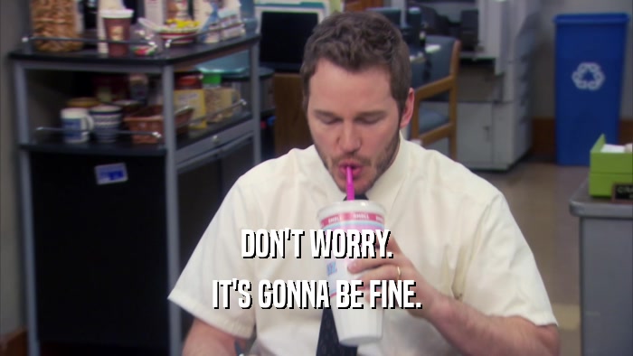 DON'T WORRY. IT'S GONNA BE FINE. 