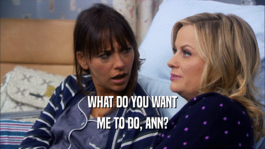 WHAT DO YOU WANT ME TO DO, ANN? 