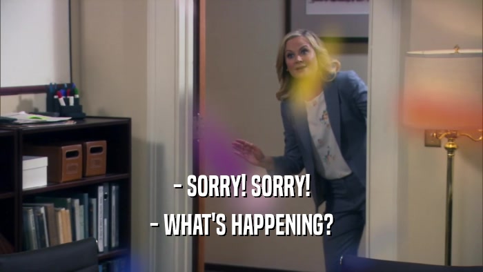 - SORRY! SORRY! - WHAT'S HAPPENING? 