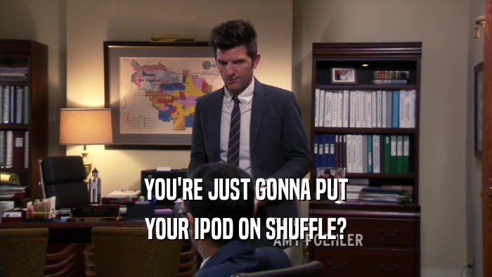 YOU'RE JUST GONNA PUT YOUR IPOD ON SHUFFLE? 