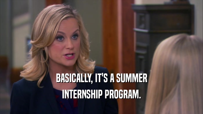 BASICALLY, IT'S A SUMMER INTERNSHIP PROGRAM. 