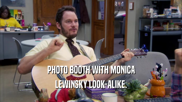 PHOTO BOOTH WITH MONICA LEWINSKY LOOK-ALIKE. 