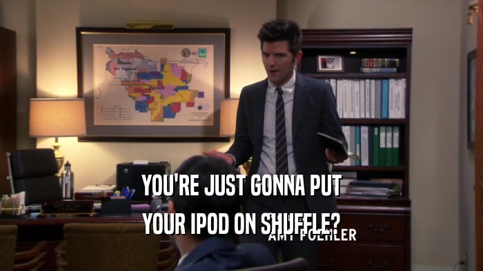 YOU'RE JUST GONNA PUT YOUR IPOD ON SHUFFLE? 