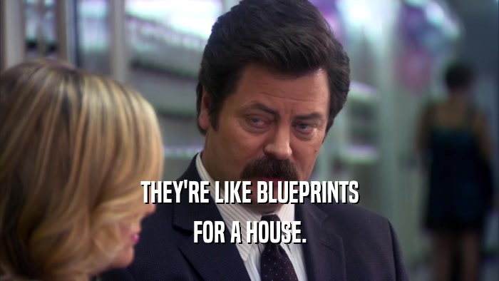 THEY'RE LIKE BLUEPRINTS FOR A HOUSE. 