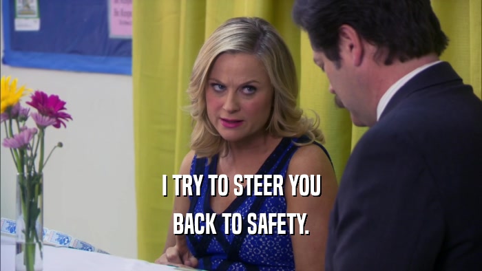 I TRY TO STEER YOU BACK TO SAFETY. 