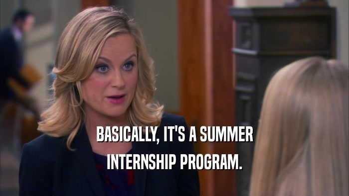 BASICALLY, IT'S A SUMMER INTERNSHIP PROGRAM. 