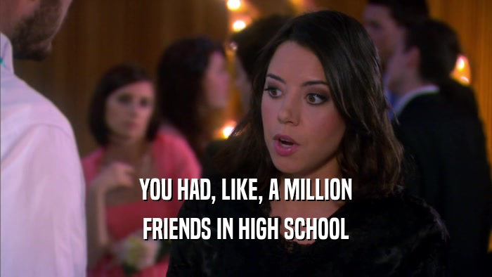 YOU HAD, LIKE, A MILLION FRIENDS IN HIGH SCHOOL 