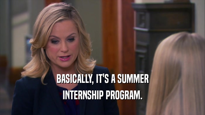 BASICALLY, IT'S A SUMMER INTERNSHIP PROGRAM. 