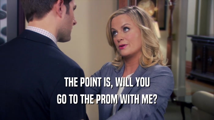 THE POINT IS, WILL YOU GO TO THE PROM WITH ME? 