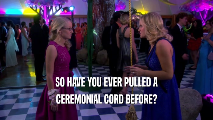 SO HAVE YOU EVER PULLED A CEREMONIAL CORD BEFORE? 