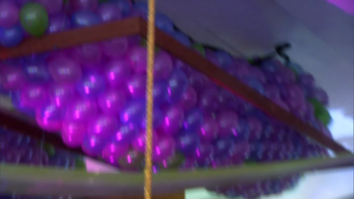 NO, LOOK AT THE CAGE THAT IS HOLDING ALL OF THOSE BALLOONS. 