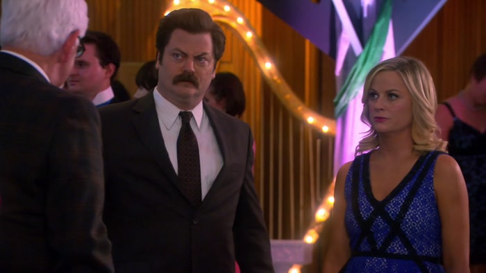 LESLIE. MR. SWANSON. MAY I SEE BOTH OF YOU IN MY OFFICE? 