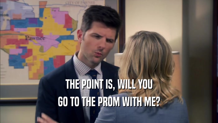 THE POINT IS, WILL YOU GO TO THE PROM WITH ME? 