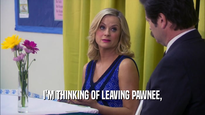 I'M THINKING OF LEAVING PAWNEE,  
