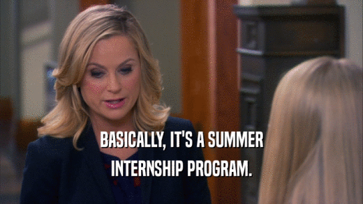 BASICALLY, IT'S A SUMMER INTERNSHIP PROGRAM. 