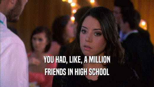 YOU HAD, LIKE, A MILLION FRIENDS IN HIGH SCHOOL 