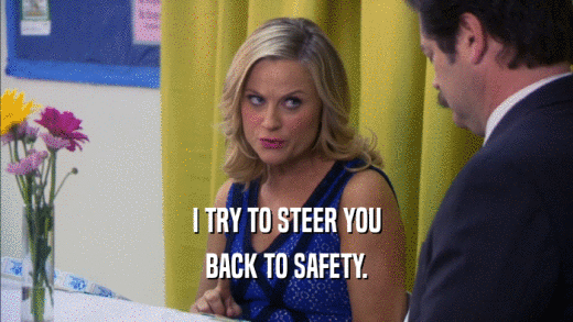 I TRY TO STEER YOU BACK TO SAFETY. 