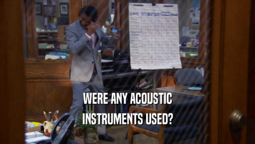 WERE ANY ACOUSTIC
 INSTRUMENTS USED?
 