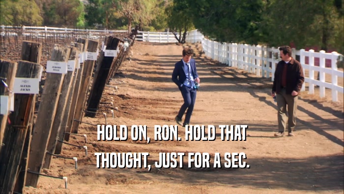 HOLD ON, RON. HOLD THAT
 THOUGHT, JUST FOR A SEC.
 