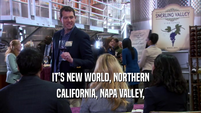 IT'S NEW WORLD, NORTHERN CALIFORNIA, NAPA VALLEY, 