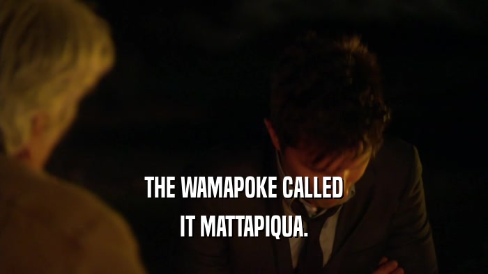 THE WAMAPOKE CALLED IT MATTAPIQUA. 