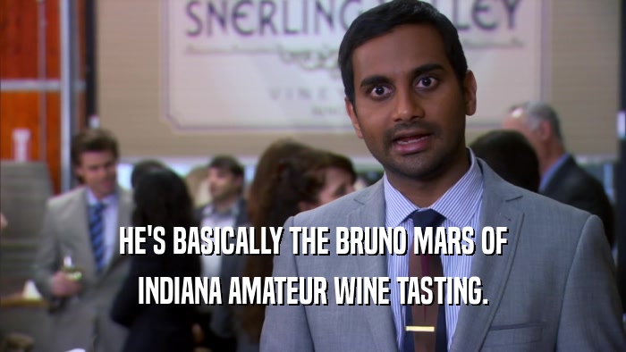 HE'S BASICALLY THE BRUNO MARS OF INDIANA AMATEUR WINE TASTING. 