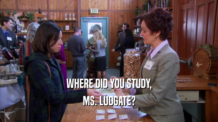 WHERE DID YOU STUDY, MS. LUDGATE? 