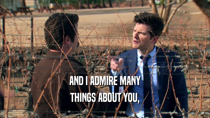 AND I ADMIRE MANY THINGS ABOUT YOU, 