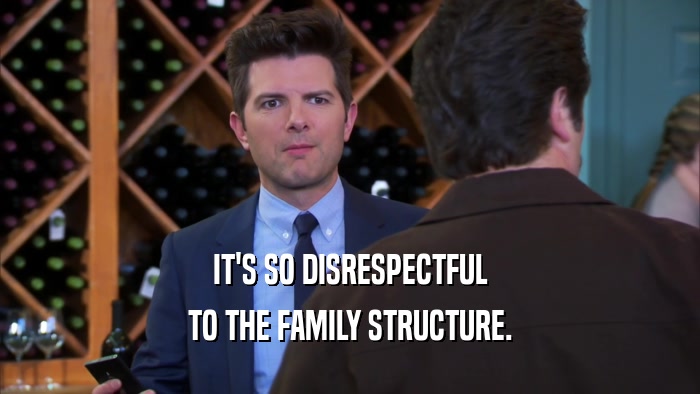 IT'S SO DISRESPECTFUL TO THE FAMILY STRUCTURE. 